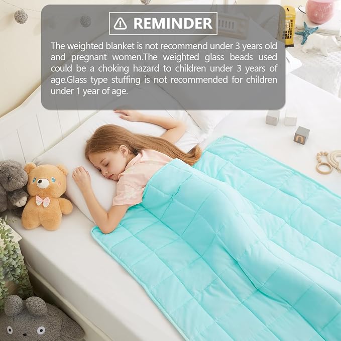 L'AGRATY Weighted Blanket - 36"x48" 5lbs Microfiber Material with Glass Beads Small Blanket for All-Season Summer Fall Winter Soft Thick