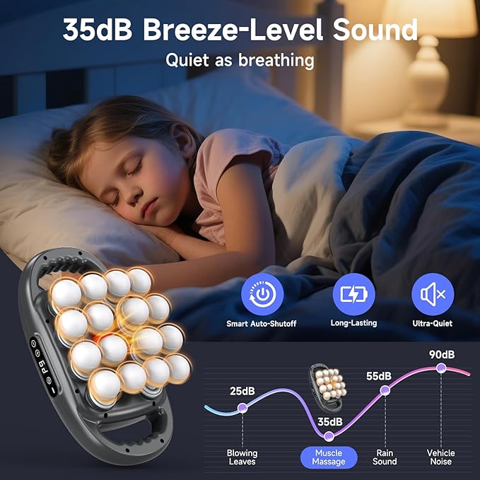 16 Head Massage Gun Deep Tissue,Percussion Massager with 9 Modes & 9 Intensities,Back Massager for Pain Relief Deep Tissue,Noise-Free,for Shoulders,Legs,Foot,Neck Massager,Massage Tools (Dark Grey)