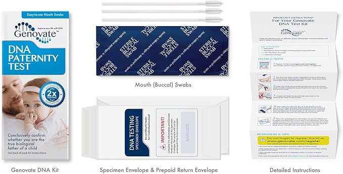 DNA Paternity Test - Results in 1-2 Days - 99.999%+ Accuracy - Home DNA Test Kit for Child and Father - All Fees Included