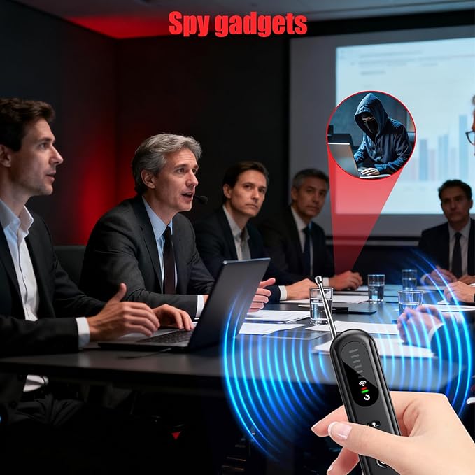 Hidden-Camera-detectors Portable-Bug Detector&Camera Finder-GPS Tracker Detector-Upgrad-Anti-spy Camera Finder-mini RF Signal Scanner-spy Device Detector for Travel,Office/Hotel/car-Black