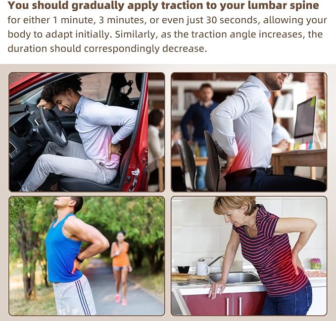 Electric Lumbar Traction Device, Multifunctional Back Traction Device with Dynamic Airbag Traction, 20-Level Electrotherapy, 3-Level Vibration Massage and Thermal Therapy from 113 to 131℉