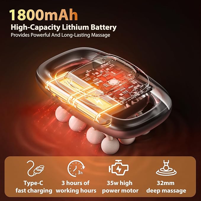 12-Head Massage Gun, 3 Modes, 30 Levels Of Intensity, Electric Deep Tissue Massager, Relieves Muscle Pain All Over The Body, 4k Smart Display, Suitable For Lazy People, The Elderly And Office Workers