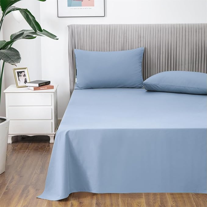 Grounding Sheets Queen Size, Organic Cotton + Silver Yarn, Conductive Earthing Flat Sheets for Better Sleep