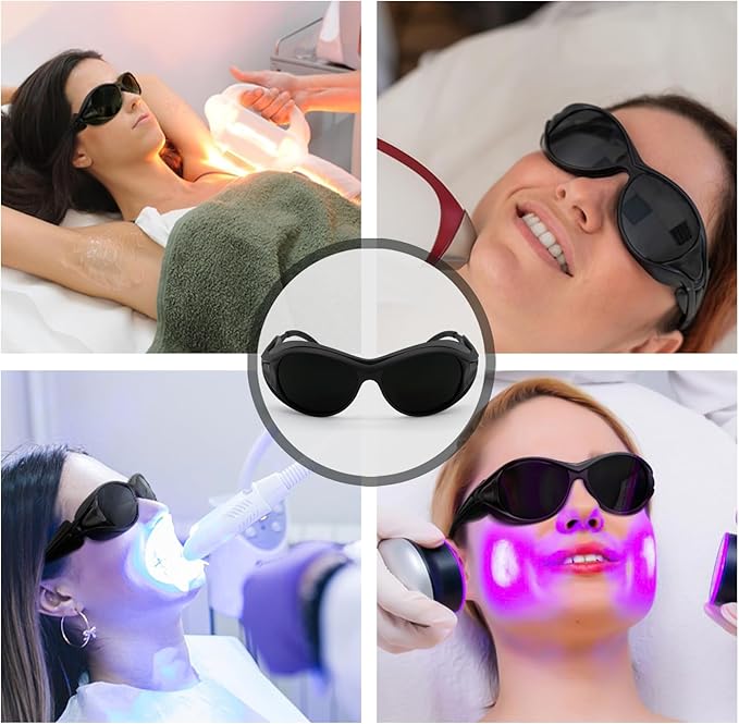 Red Light Therapy Glasses - 99.9% Near-IR Blocking, Anti-Red Light for Home Use Facial Devices | Comfort Safety Glasses for SPA Equipment at Home and Tanning at Gym or Beach, ANSI Z87.1 Certified