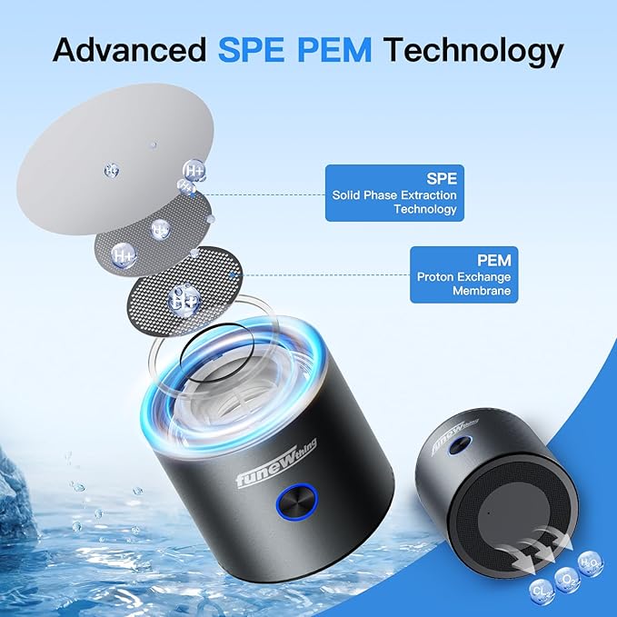 Hydrogen Water Bottle Generator,5500ppb Portable Water Ionizer Machine with SPE/PEM Technology in 5-Minute Electrolysis, Rechargeable Hydrogen Rich Cu