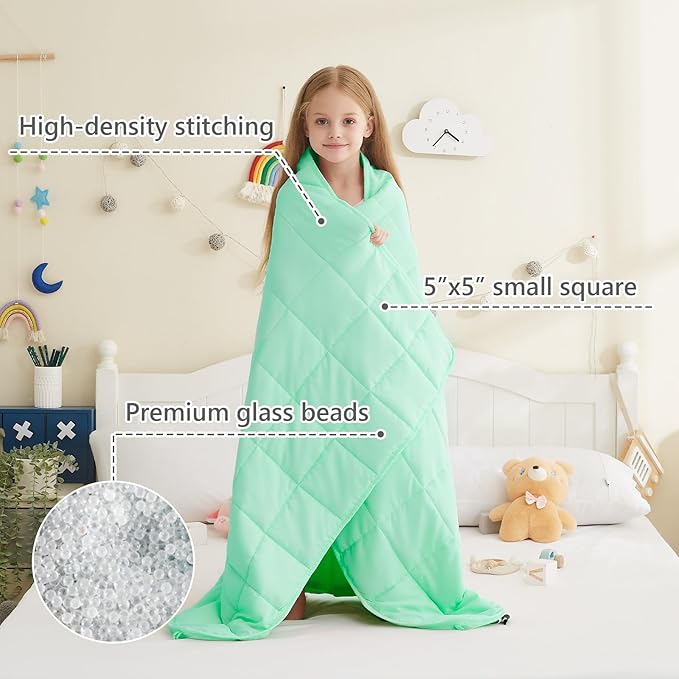 L'AGRATY Weighted Blanket - 36"x48" 5lbs Microfiber Material with Glass Beads Small Blanket for All-Season Summer Fall Winter Soft Thick