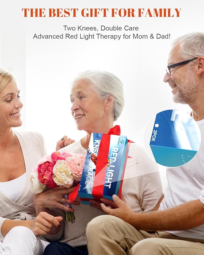 Red Light Therapy Knee Brace 2 Pack – Wireless 72 LED with 660nm & 850nm, 3000mAh Battery, Heat & Pulse Modes for Knee, Elbow, Shoulder, Joint Discomfort & Pain Relief