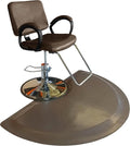 Rhino Mats, Rhino Hide Salon Mat, Non-Slip Standing Cushioned Comfort Anti-Fatigue Mat for Salon, Barbershop, or Spa (Brown Semi-Circle, 3' x 5' x 1/2")