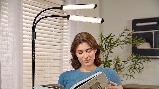 LifePro Red Light Therapy Lamp & Reading Lamp - 850nm & 660nm Near Infrared and Red Light Therapy for Body -108/216 LED - Lumaglow Multi-Mode Single/Dual Head Design- Wellness and Focused Reading
