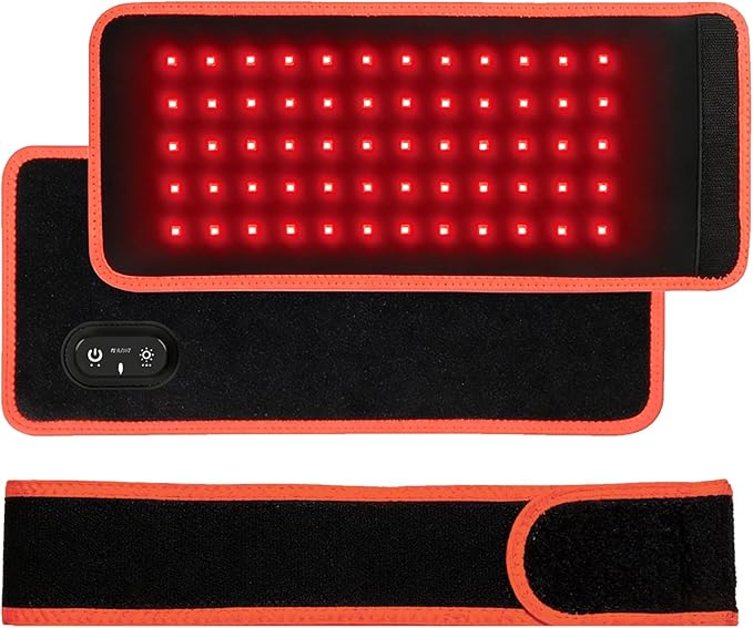 Rechargeable Red Light Therapy for Body, Therapy for Back Belt Knee, 660nm 850nm, Portable Infrared Heating Pads for Dogs, 4 Therapy Light Modes, Wireless Infrared Red Light for Pain NIR
