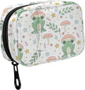Fustylead Cute Frog and Mushrooms Flowers Twigs Stars Crystal Travel Pill Organizer Bag with Zipper Small Pill Box 7 Day Pill Case for Purse Storage Weekly Vitamin Medicine Supplement