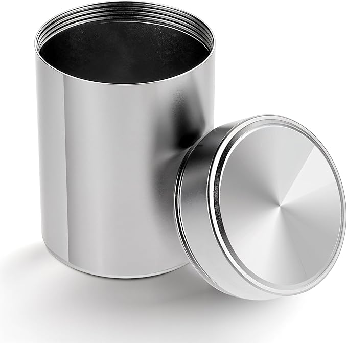 Portable Metal Small Pill Case, Round Aluminium Alloy Pill Holder Pocket Small Pill Box Waterproof Medicine Organizer Bottle Container for Travel Outdoor Vitamin Fish Oils(Silver)