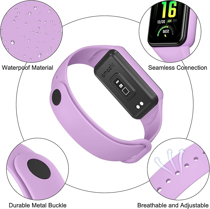 Meliya Bands for Amazfit Band 7 Straps, 4-Pack Soft Silicone Sport Replacement Bracelet Strap for Amazfit Band 7 Fitness & Health Tracker Women Men
