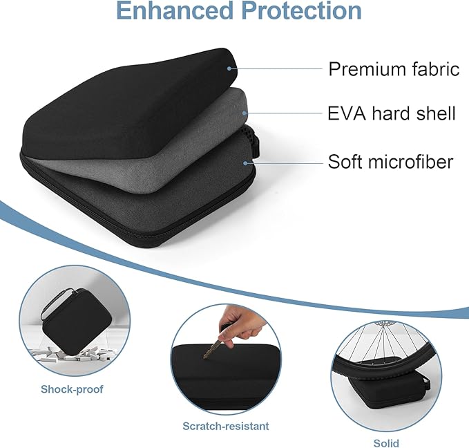 Massage Gun Hard Case Compatible with TheraGun Relief Handheld Percussion Massage Gun, Portable Travel Case Storage Carrying Bag with Mesh Pocket for Cables and Other Accessories Black(Case Only)