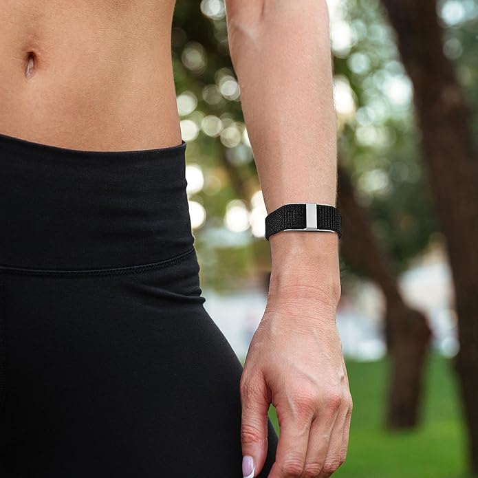 Nylon Loop Band Compatible with Hume Band Replacement, Hook and Loop Breathable Soft Wristband for Hume Strap Health Fitness Tracker Women Men
