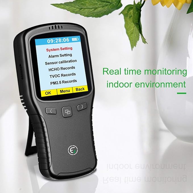 EG Air Quality Monitor, Formaldehyde Detector, Pollution Meter, Sensor, Tester; Detect & Test Indoor Pollution, TVOC Volatile Organic Compound Gas, PM2.5 2.5 Micron Particulate Matter Dust; eBook
