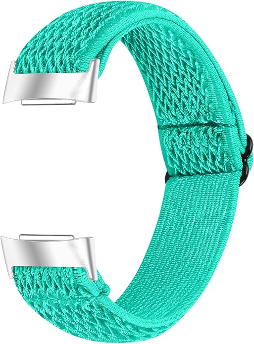 Lijinlan Nylon Band Compatible with Fitbit Charge 5 Advanced Fitness & Health Tracker, Elastic Woven Strap Stretchable Wristband Watch Bands Replacement for Charge 5 for Women Men