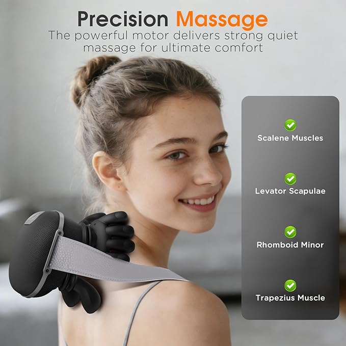 Bionic Neck Massager with Heat,Massager 4D Kneading Massager for Body Muscle Pain Relief,Deep Tissue Neck and Shoulder Massager,Gifts for Men Women Neck Relaxation