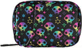 Travel Pill Organizer Bag Weekly Pill Organizer Case Goth Rainbow Style Skull Portable Small Daily Pill Boxes for Vitamin Fish Oils Supplement Holder with Zipper Compact Size