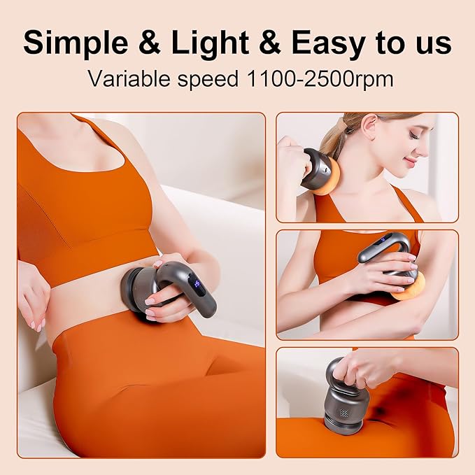 Massage Gun -Handheld Muscle Massager Tools, Back and Neck Massager for Pain Relief Deep Tissue, 5 Speeds & 3 Massage Heads - Gifts for Women, Father, Mother, Friends，Sisters