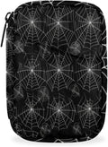 Spider Web Halloween Pill Case Bag with Zipper Small Travel Pill Box with 7 Day Removable Plastic Medicine Organizer Fashion Portable Weekly Pill Container Bag for Medicine, Vitamin, Supplement