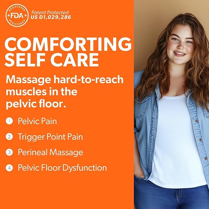 Bendable Pelvic Wand Massager - Flexible Pelvic Floor Muscle Trigger Point Relaxer - Perineal Massage Tool for Pelvic Physical Therapy & Pain Relief, BPA-Free, Latex-Free, Adjustable