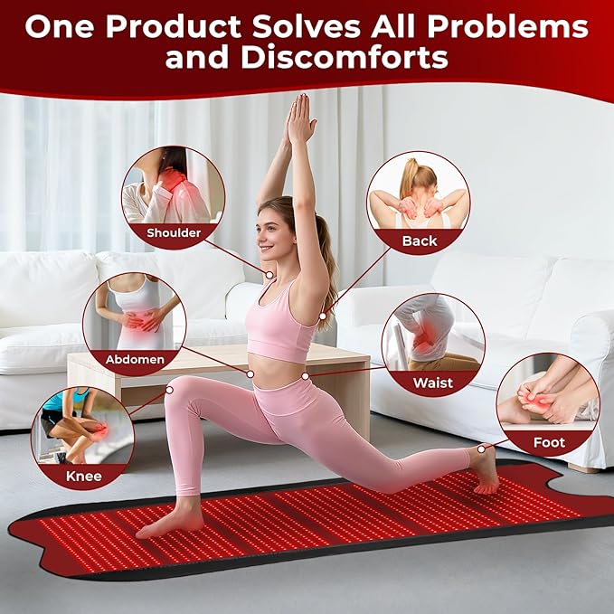 Red Light Therapy for Body, 76.8''x 39.4'' Eligible Red Light Therapy Pad, Dual Chip Grade 1260 LEDs 660nm & 850nm Light Therapy Mat with Timer Remote Control