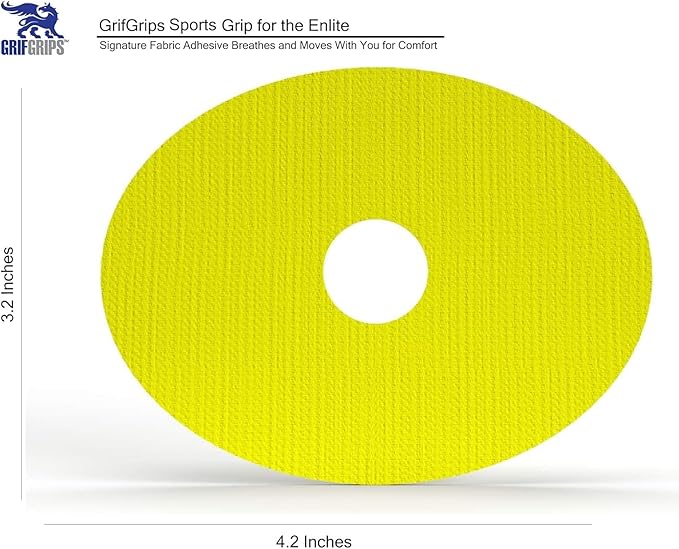 GrifGrips Oval CGM Adhesive Patches — CGM Covers Sensor Patch Overpatch Compatible for Libre 2/3, Guardian 4, Enlite Sensor - Original Adhesive Pack of 15 - Yellow