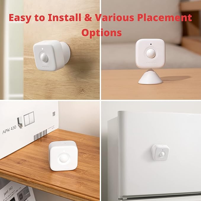 SwitchBot Smart Motion Door Sensor - Wireless Home Security System, PIR Motion Detector Alert, Add SwitchBot Hub to Make it Compatible with Alexa