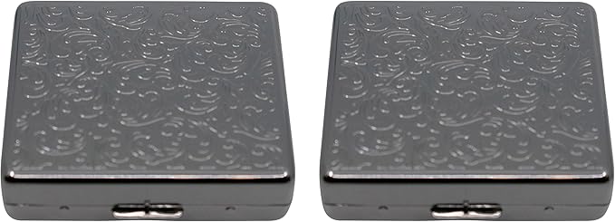 Set of 2 Metal-Plated Weekly (7-Day) Pill Box Case & Portable Medicine Organizer (Gunmetal Victorian)