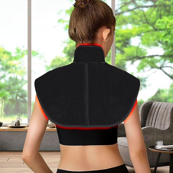 Cordless Led Red Light Therapy for Shoulder Neck Pain Relief Portable Near Infrared Light Therapy Devices for Body Joints Muscle Nerve Relax Wearable Wrap Pads with 6000mAh Battery…