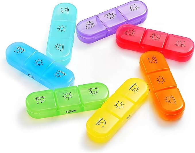 AIMI Weekly Pill Organizer 3 Times a Day, Large 7 Days Pill Box 3 Times a Day with Separate Container, Portable Pill Case for Medication, Vitamins, Fish Oil and Supplements