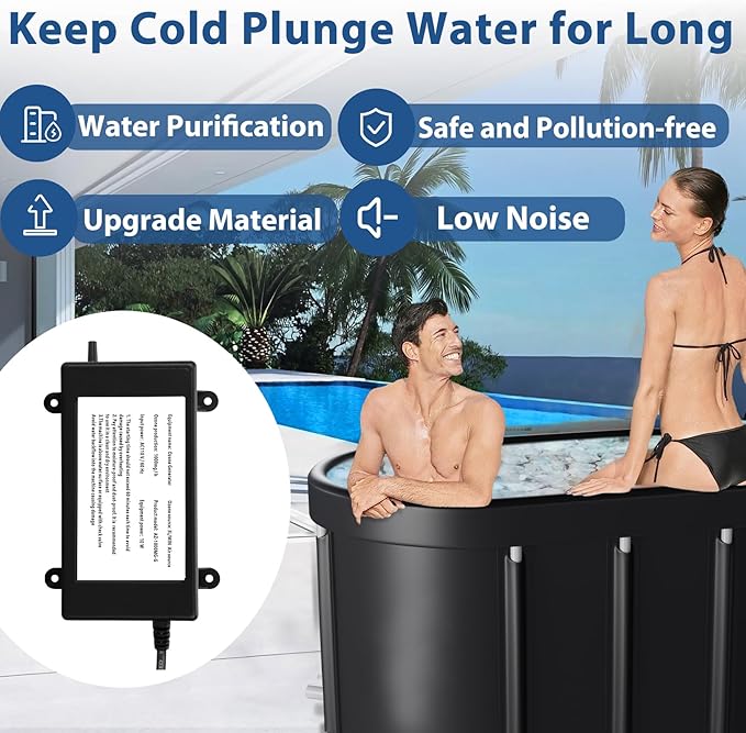 Ozone Generator for Cold Plunge, 1000mg/h Ozone Generator Water Keep Cold Plunge, Ice Bath, Spa, Hot Tub, Pool Clean and Fresh for Long Time