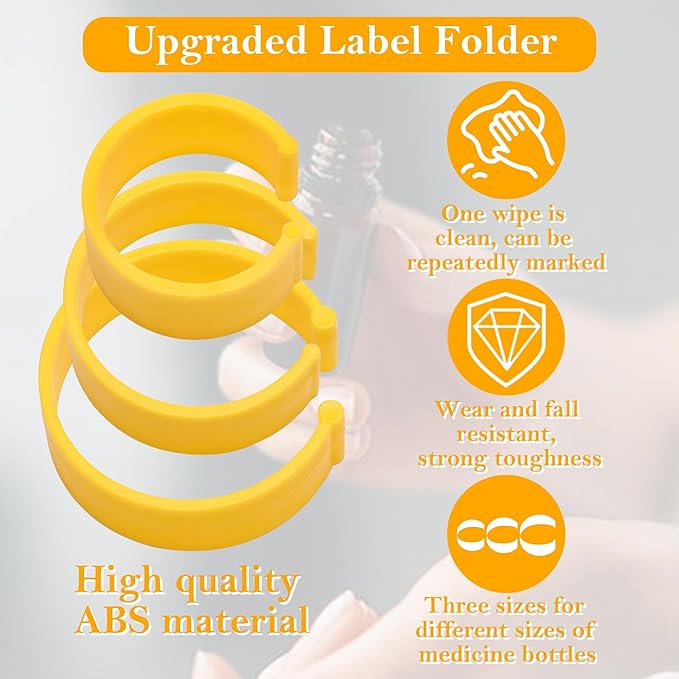 18Pcs Clips for Pill Bottles, Medicine Bottle Label Clips Pill Bottle Clips Made of ABS Material Used to Classify and Administer Drugs