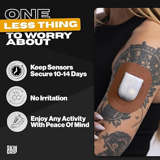 Skin Grip Insulet Omnipod 5 Adhesive Patches Waterproof & Sweatproof (Also Fits Omni pod Dash), Pre-Cut Medical Tape, Ultimate Insulin Pump Protection, Diabetic Sensor Covers, 20-Pack, Chocolate