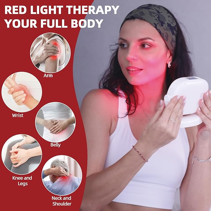 Portable Red Light Therapy Device – Rechargeable LED Light Panel with 660nm & 850nm Infrared – Handheld Compact Design for Home & Travel