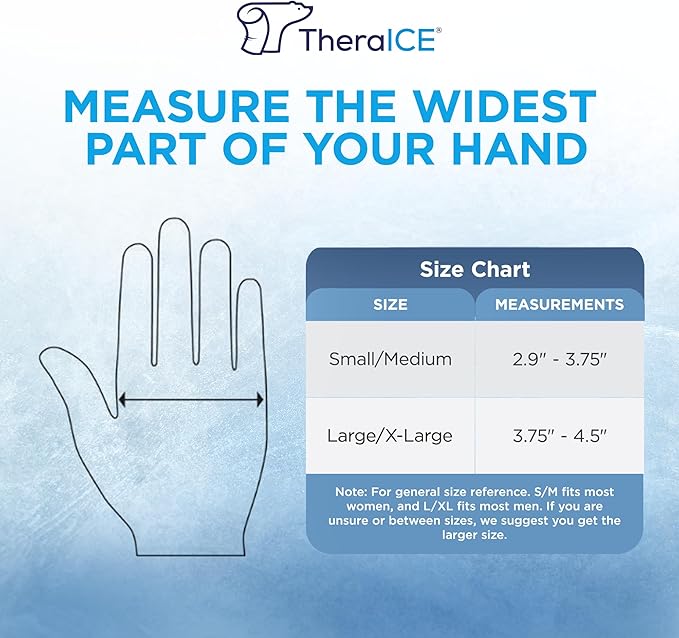 TheraICE Wrist Ice Pack Wrap Thumb Brace for Either Hand for Hot & Cold Therapy - Reusable Soft Gel Glove for Injuries, Carpal Tunnel, Arthritis, De Quervain's Tenosynovitis - Fits Most Men - L/XL