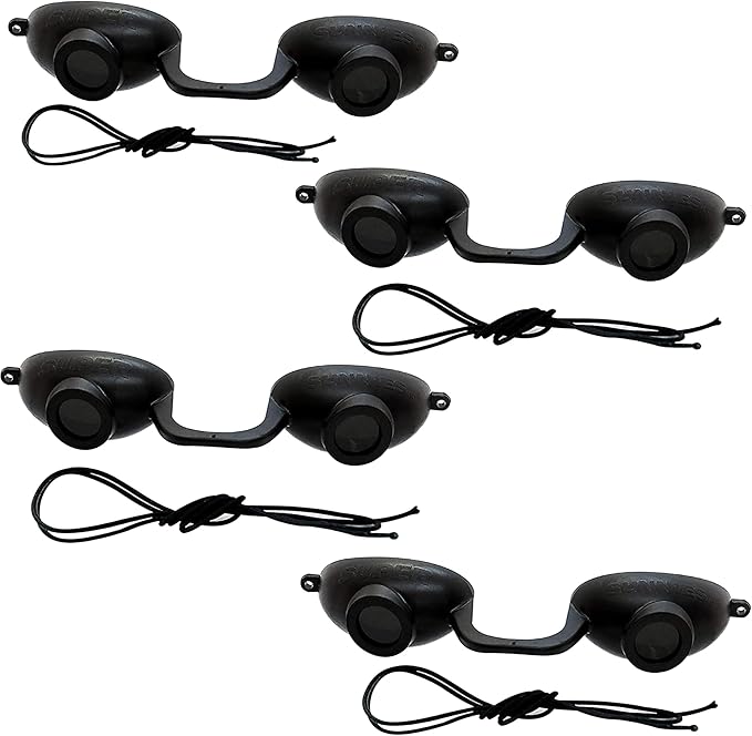 Super Sunnies EVO FLEX Flexible Tanning Bed Goggles Red Light Therapy Eye Protection UV Glasses, FDA Compliant - 4 Pack