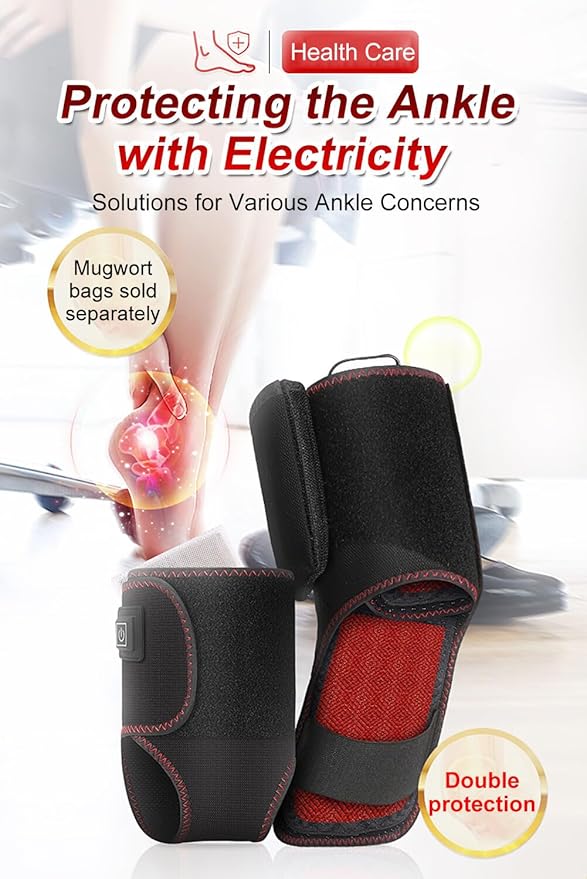 Ankle Support–Far Infrared Electric Heater,Ankle Sprain & Joint Care,Ligament Injury,USB Heating,Home/Office/Outdoor Use,Cold Resistance,Unisex,Black