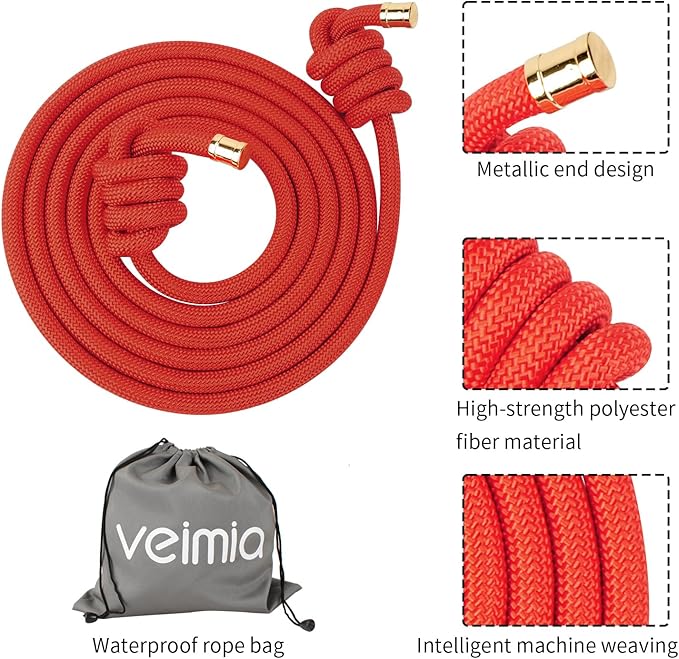 veimia Flow Rope for Fitness High Performance Double Woven Workout Rope Adjustable Flow Jump Rope for Men Women Training Indoor Outdoor Cardio Exercise Rope for beginner