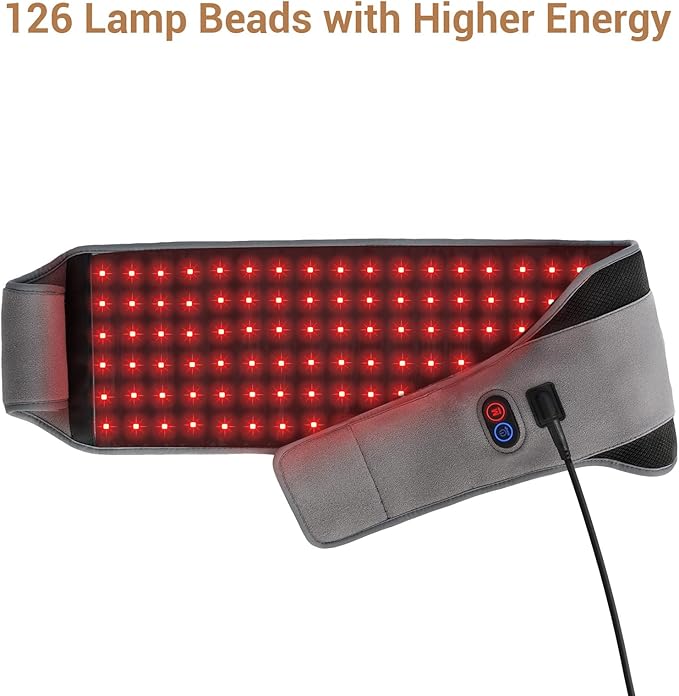 Comfytemp Red Light Therapy Belt with 126 LEDs, Wearable Red Light Therapy for Body, 660nm & 850nm, Gifts for Her Women Mom, 22W Light Wrap with Timer for Joint Muscle(Corded)