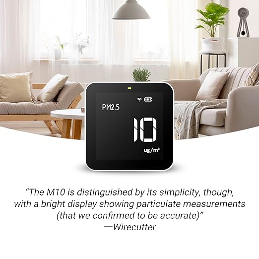 Temtop M10 Air Quality Monitor Indoor Air Quality Tester AQI PM2.5 VOCs Formaldehyde Detector for Home Air Testing, US Certified Air Sensor