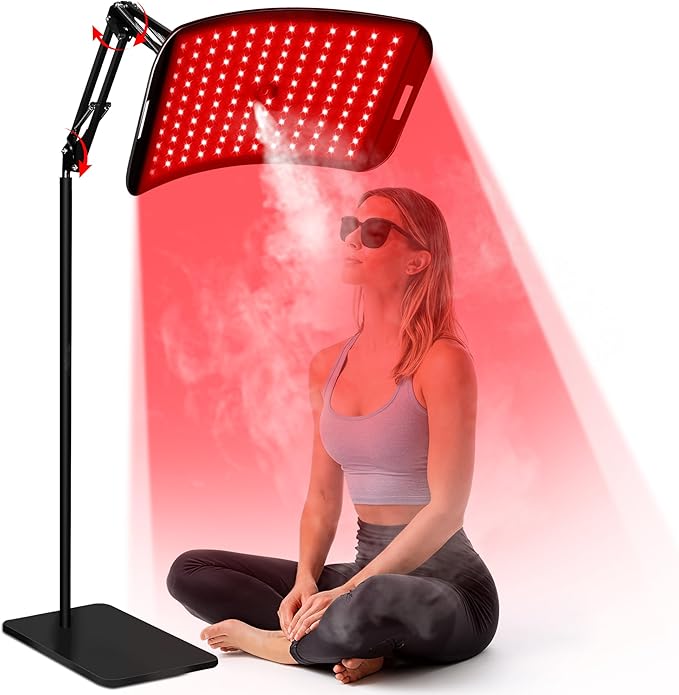 Red Light Therapy for Face and Body, Infrared Red Light Therapy Lamp with Stand, Atomization Function, 660nm Red Light & 850nm Infrared LED Light Therapy Device for Full Body Skin Care