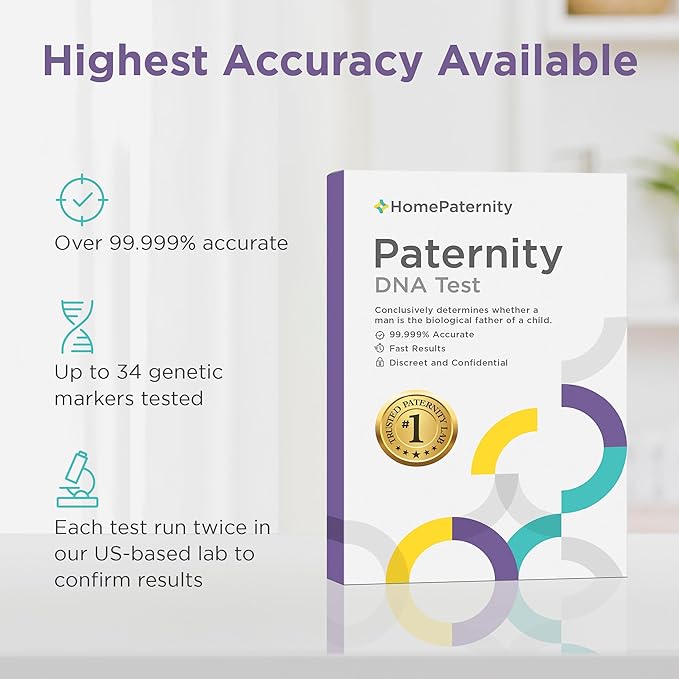 DNA Paternity Testing for Child and Father, USPS Return, Over 99.99% Confidence, All Fees Included, Fast Paternity Results