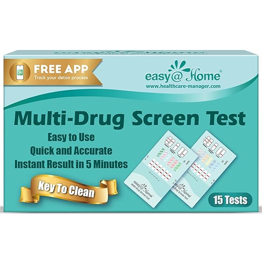 Easy@Home 6 Panel Drug Test Kit - 15 Pack Urine Drug Tests, Testing Marijuana (THC), AMP, BZO, COC, MET, OPI 2000, at Home All Drugs Screening Test Kit, #EDOAP-264