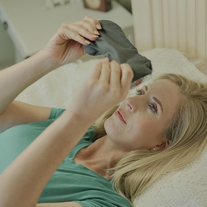 Lava Eye Mask | Lava Sand Weighted Heating & Cooling Pad | Strapless Eye Relief | Microwavable, Washable, & Odorless | Made by Lavayoo