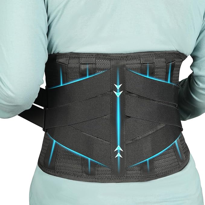Heated Back Brace for Lower Back Pain, for Men and Women, Superior Support Belt for Sciatica, Herniated Disc, and Scoliosis Relief - Breathable Lumbar Support for Work and Heavy Lifting