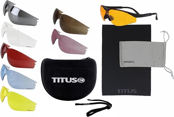 TITUS Professional Multi Lens Interchangeable Range Set, Eye Protection & Vision Enhancing Safety Glasses
