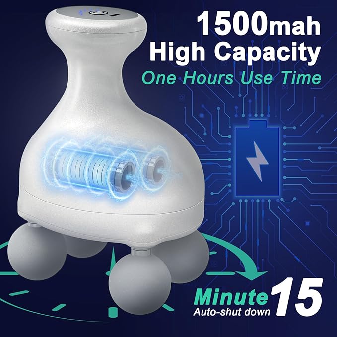 DEITY 4 Heads Handheld Massage Gun Deep Tissue, Electric Body Massager, Percussion Muscle Massager for Easing Shoulder and Back Tension, with Reverse Thrust Function