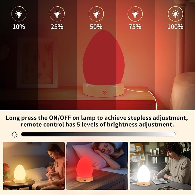 670nm Red Light Therapy Lamp for Sleep & Relaxation, 10000 Lux Sun Lamp with Remote Control, Dual Function Sleep Aid and Sunlight Lamp, 4-Color Night Light to Improve Sleeping for Adult & Kid